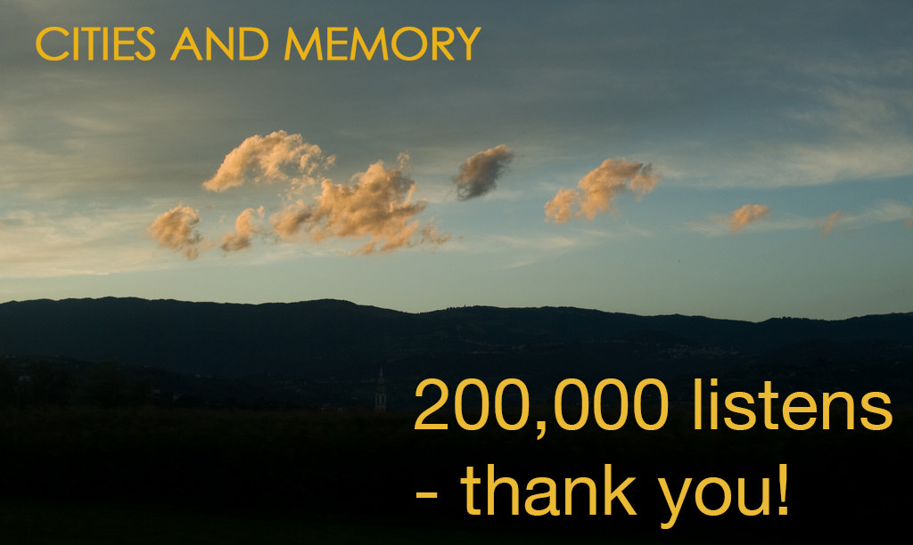 We're proud to say that Cities and Memory has just hit a massive 200,000 listens to our global sound map. There are now more than 650 sounds on our sound map, spanning more than 35 countries, provided by well over 120 contributors from all over the world – and all that within just 18 months of launching.