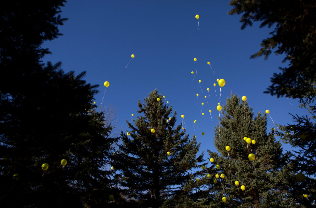 Memorial balloons in upstate New York