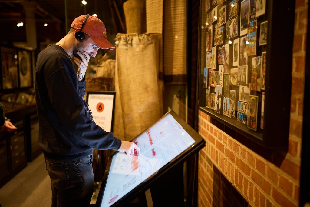 The museum's "sound shower" containing the project Photo by Ian Wallman